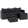 vidaXL Set mobilier de grădină, negru, poliratan