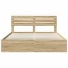 vidaXL Cadru de pat cu headboard Sonoma 200 x 200 cm Lemn de pin masiv