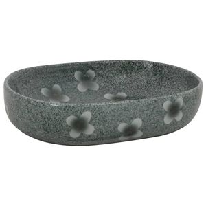 vidaXL Lavoar de blat, albastru, 59x40x14 cm, ceramică, oval
