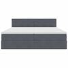 vidaXL Pat cu storage cu saltea cu headboard Gri &icirc;nchis 90 x 200 cm