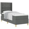 vidaXL Pat cu arcuri cu headboard Gri &icirc;nchis 80 x 200 cm țesătură