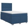 vidaXL Pat boxspring cu saltea albastru 120 x 190 cm Țesătură