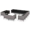 vidaXL Set mobilier de grădină cu perne,11 piese,gri &icirc;nchis, poliratan