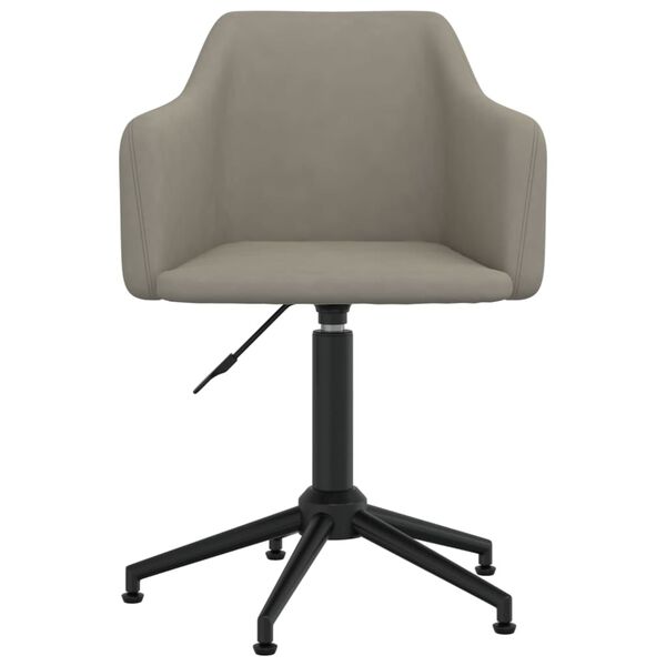 vidaXL Scaun de bucătărie pivotant, gri deschis, catifea