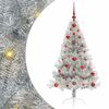 vidaXL Pom de Crăciun artificial pre-iluminat Argintiu 120 cm PET