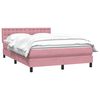 vidaXL Pat box spring cu saltea, roz, 160x210 cm, catifea