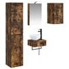 vidaXL Set de mobilier pentru baie 5 pcs Stejar fumuriu