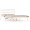 vidaXL Cadru de pat, alb, 160x200 cm, lemn masiv de pin