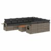 vidaXL Set canapele de grădină cu perne, 11 piese, gri, poliratan