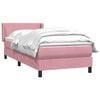 vidaXL Pat box spring cu saltea, roz, 100x220 cm, catifea