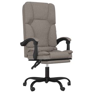 vidaXL Fotoliu de birou rabatabil cu masaj, gri taupe, textil