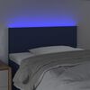 vidaXL Tăblie de pat cu LED, albastru, 100x5x78/88 cm, textil