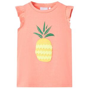 vidaXL Tricou pentru copii, corai neon, 116