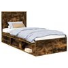 vidaXL Cadru de pat Stejar fumuriu 90 x 190 cm Lemn de pin masiv