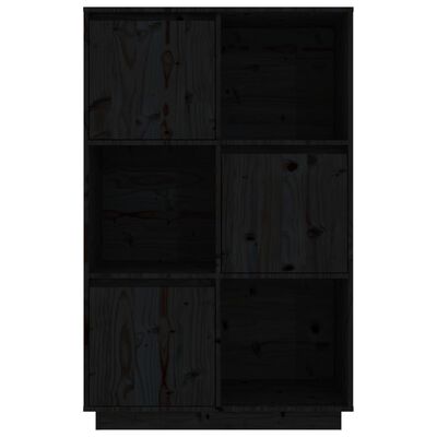 vidaXL Dulap înalt, negru, 74x35x117 cm, lemn masiv de pin