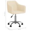 vidaXL Scaune de bucătărie pivotante, 2 buc., crem, material textil