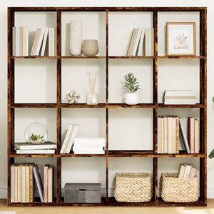 vidaXL Bibliotecă, stejar fumuriu, 137,5x29x137,5 cm, lemn prelucrat