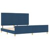 vidaXL Cadru de pat cu headboard albastru 200 x 200 cm țesătură