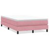 vidaXL Pat cu arcuri fără saltea roz 120x220 cm catifea