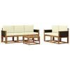 vidaXL Set de canapele de exterior 6 buc. Natural și Crem