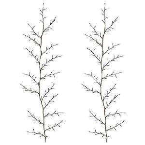 vidaXL Decorațiune de Crăciun salcie cu LED-uri 2 buc. Negru 180 cm