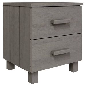 vidaXL Noptiera "HAMAR", gri deschis, 40x35x44,5 cm, lemn masiv de pin