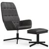 vidaXL Scaun de relaxare cu taburet, negru lucios, piele ecologică