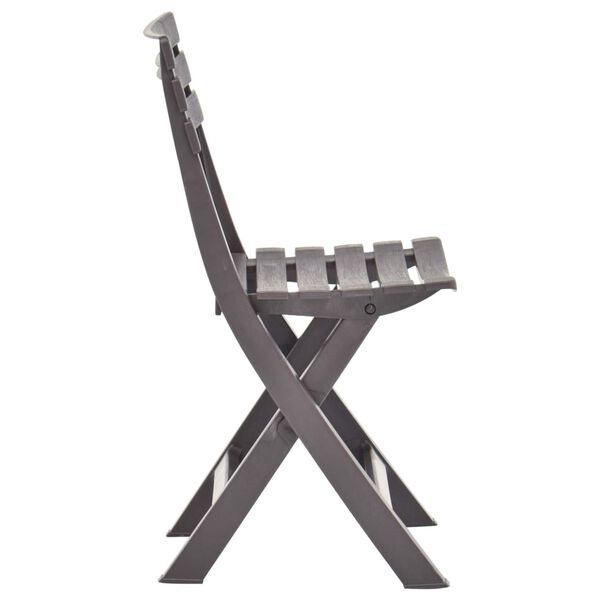 vidaXL Scaune de grădină pliabile, 2 buc., cafeniu, plastic