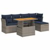 vidaXL Set mobilier grădină cu perne, 6 piese, gri, poliratan