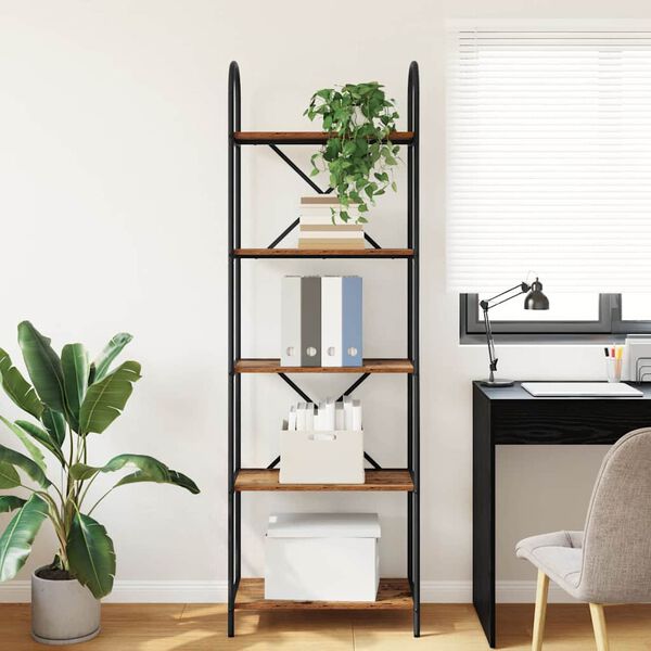 vidaXL Raft pentru cărți Lemn vechi 60 x 30 x 183 cm Lemn compozit