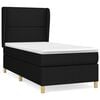 vidaXL Pat box spring cu saltea, negru, 80x200 cm, textil