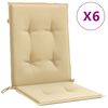 vidaXL Perne scaun cu spătar mic, 6 buc. melanj bej 100x50x4 cm textil