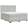 vidaXL Pat boxspring cu saltea Gri deschis 140 x 200 cm Catifea