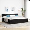 vidaXL Pat cu arcuri cu saltea cu headboard Negru 200 x 200 cm Catifea