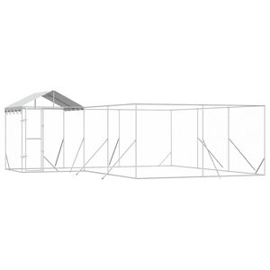 vidaXL Padoc de exterior cu acoperiș argintiu 6x6x2,5m oțel galvanizat