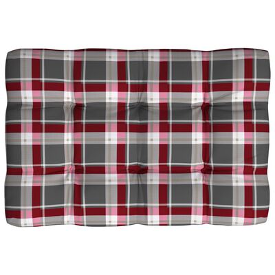 vidaXL Perne pentru canapea din paleți 7 buc, roșu, model carouri