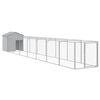 vidaXL Casă c&acirc;ine & acoperiș gri deschis 117x813x123cm oțel galvanizat