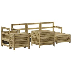 vidaXL Set canapea de grădină, 7 piese, lemn de pin tratat