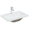 vidaXL Chiuvetă &icirc;ncorporată cu robinet, alb, 61x39x18 cm, ceramică