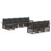 vidaXL Set de canapele pentru grădină 10 pcs Gri poliratan