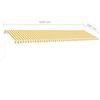 vidaXL Copertină autonomă retractabilă manual, galben/alb, 600x300 cm