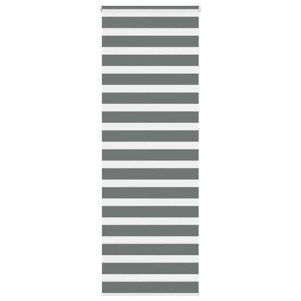 vidaXL Jaluzea tip zebra gri &icirc;nchis lățime țesătură 75,9 cm poliester