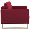 vidaXL Canapea cu 3 locuri, bordo, material textil