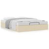 vidaXL Cadru de pat otoman fără saltea cremă 140x190 cm țesătură