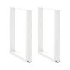 vidaXL Picioare de masă &icirc;n formă de U, 2 buc., alb, 70x(72-73) cm, oțel