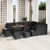vidaXL Set de canapele pentru grădină 13 pcs Negru Rattan poli