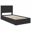 vidaXL Pat cu storage cu headboard Negru 100 x 200 cm Lemn compozit