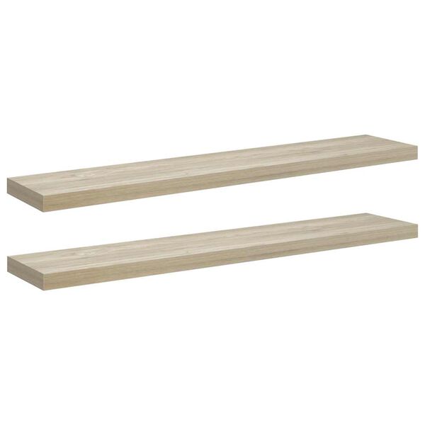 vidaXL Rafturi perete suspendate, 2 buc., stejar, 120x23,5x3,8 cm, MDF