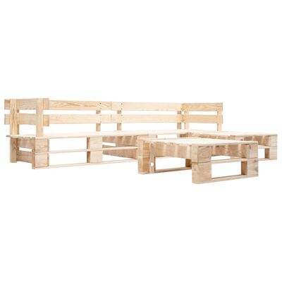 vidaXL Set mobilier de grădină paleți cu perne gri, 4 piese, lemn