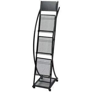 vidaXL Raft reviste 40 x 32 x 131 cm, negru, A4